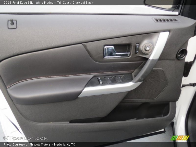 White Platinum Tri-Coat / Charcoal Black 2013 Ford Edge SEL