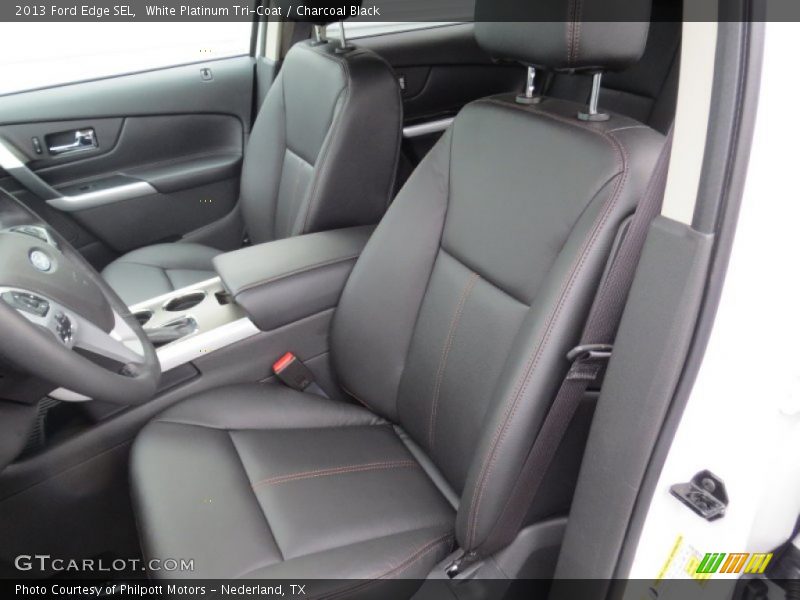 White Platinum Tri-Coat / Charcoal Black 2013 Ford Edge SEL