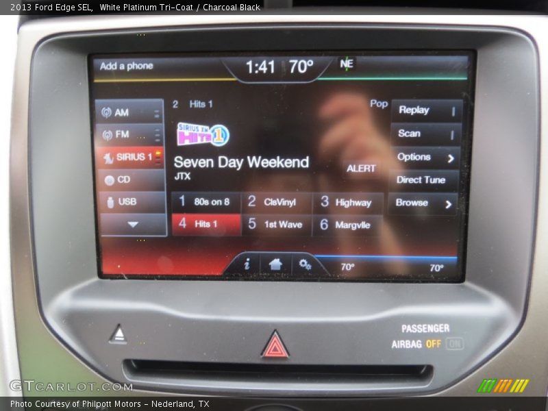 White Platinum Tri-Coat / Charcoal Black 2013 Ford Edge SEL