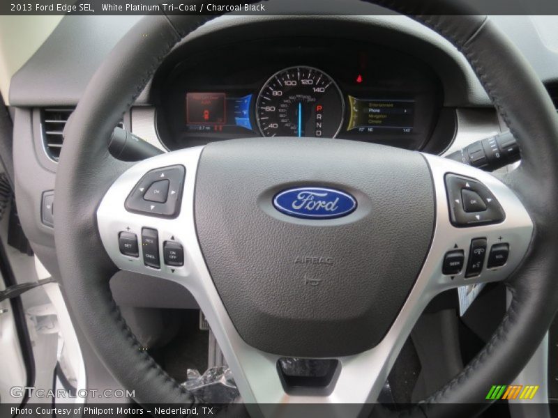 White Platinum Tri-Coat / Charcoal Black 2013 Ford Edge SEL