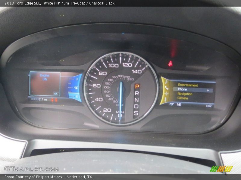 White Platinum Tri-Coat / Charcoal Black 2013 Ford Edge SEL