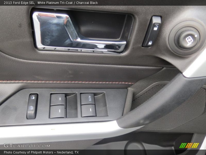 White Platinum Tri-Coat / Charcoal Black 2013 Ford Edge SEL