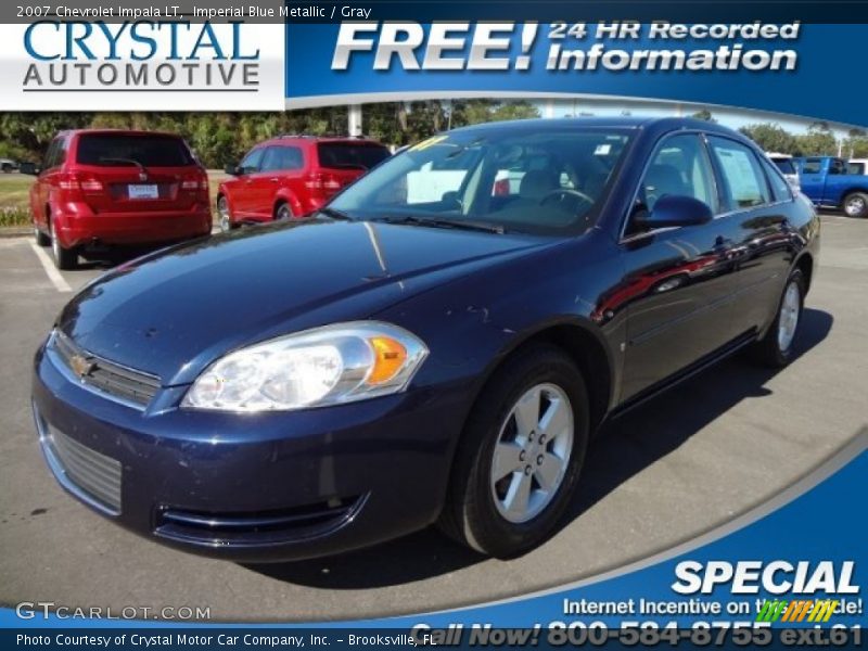 Imperial Blue Metallic / Gray 2007 Chevrolet Impala LT
