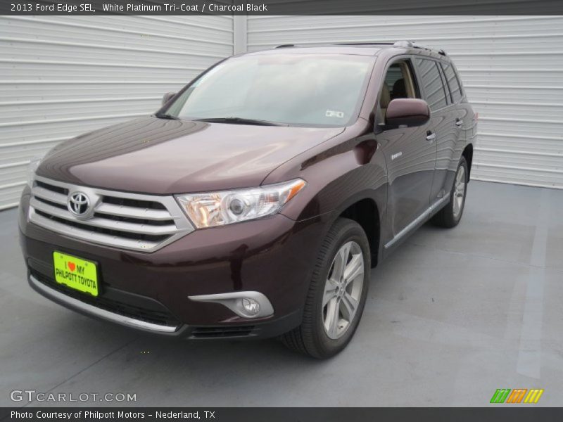 White Platinum Tri-Coat / Charcoal Black 2013 Ford Edge SEL