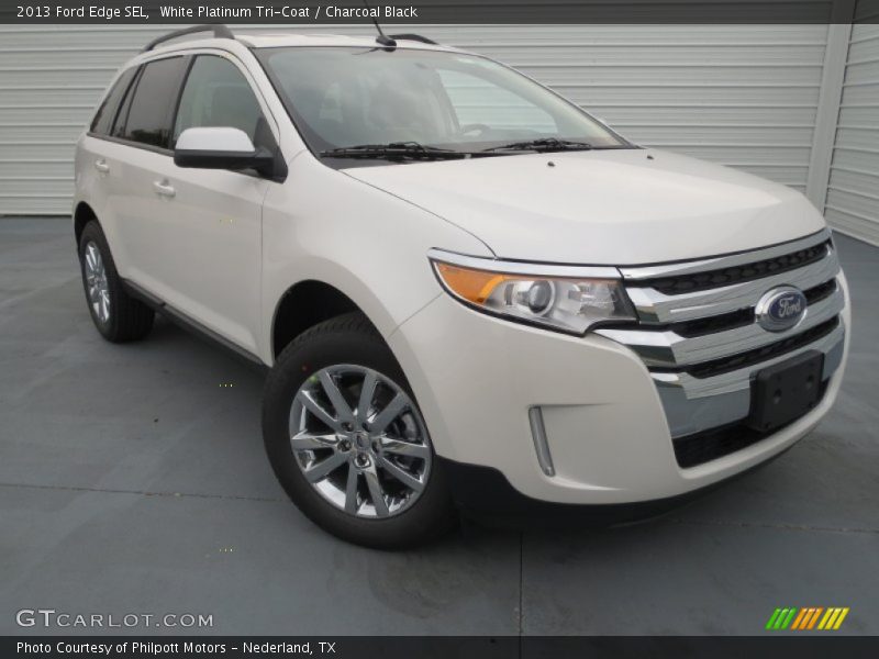 White Platinum Tri-Coat / Charcoal Black 2013 Ford Edge SEL