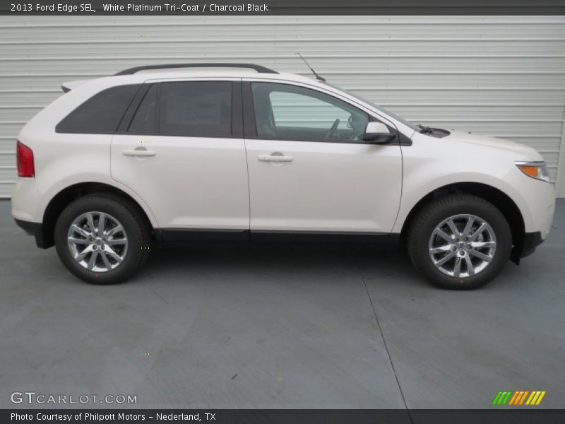 White Platinum Tri-Coat / Charcoal Black 2013 Ford Edge SEL