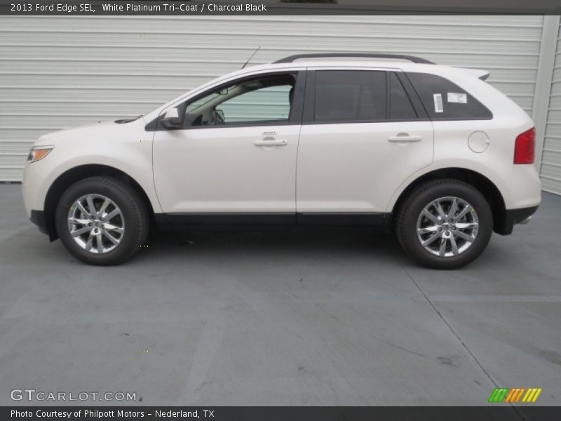 White Platinum Tri-Coat / Charcoal Black 2013 Ford Edge SEL