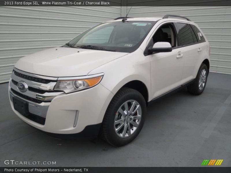 White Platinum Tri-Coat / Charcoal Black 2013 Ford Edge SEL