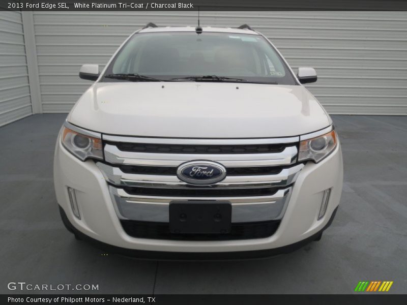 White Platinum Tri-Coat / Charcoal Black 2013 Ford Edge SEL