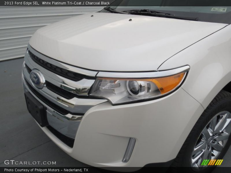 White Platinum Tri-Coat / Charcoal Black 2013 Ford Edge SEL