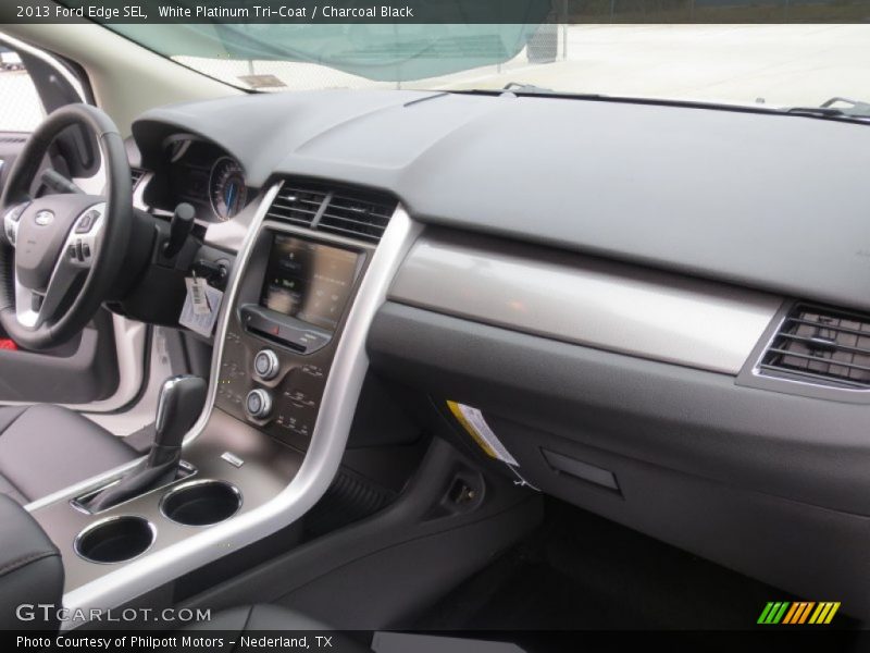 White Platinum Tri-Coat / Charcoal Black 2013 Ford Edge SEL