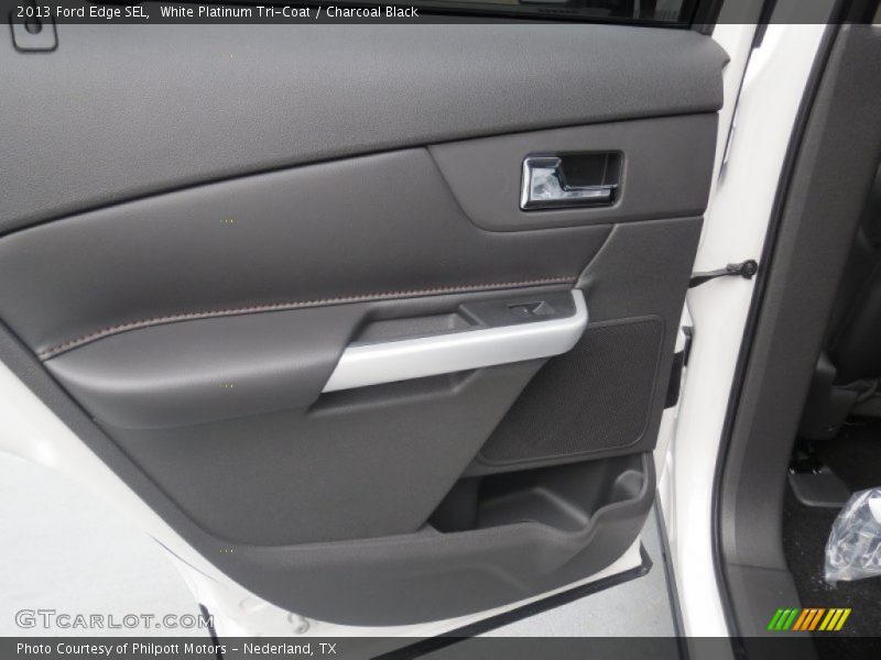 White Platinum Tri-Coat / Charcoal Black 2013 Ford Edge SEL