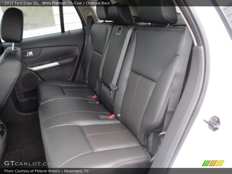 White Platinum Tri-Coat / Charcoal Black 2013 Ford Edge SEL