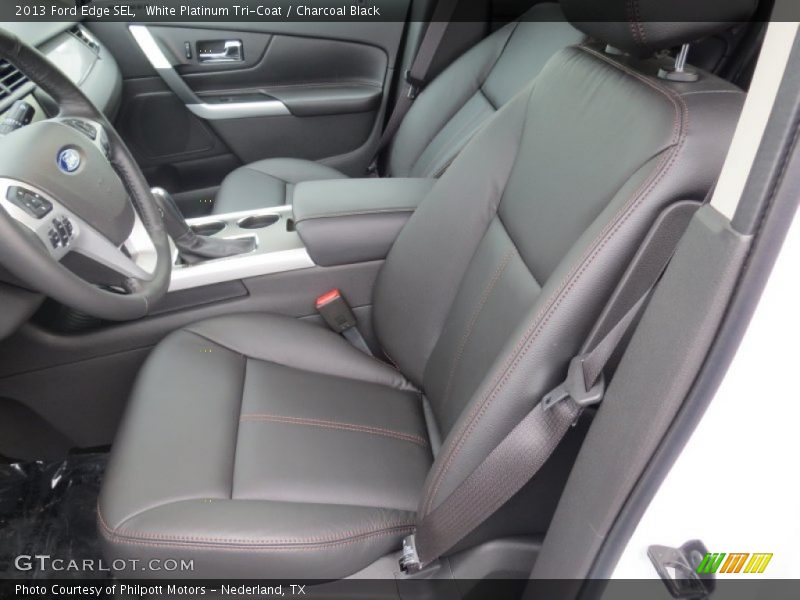 White Platinum Tri-Coat / Charcoal Black 2013 Ford Edge SEL
