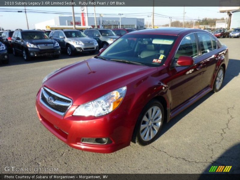 Ruby Red Pearl / Off Black 2010 Subaru Legacy 3.6R Limited Sedan