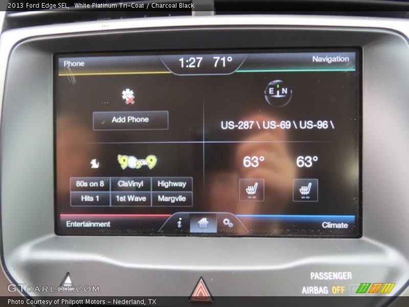 White Platinum Tri-Coat / Charcoal Black 2013 Ford Edge SEL