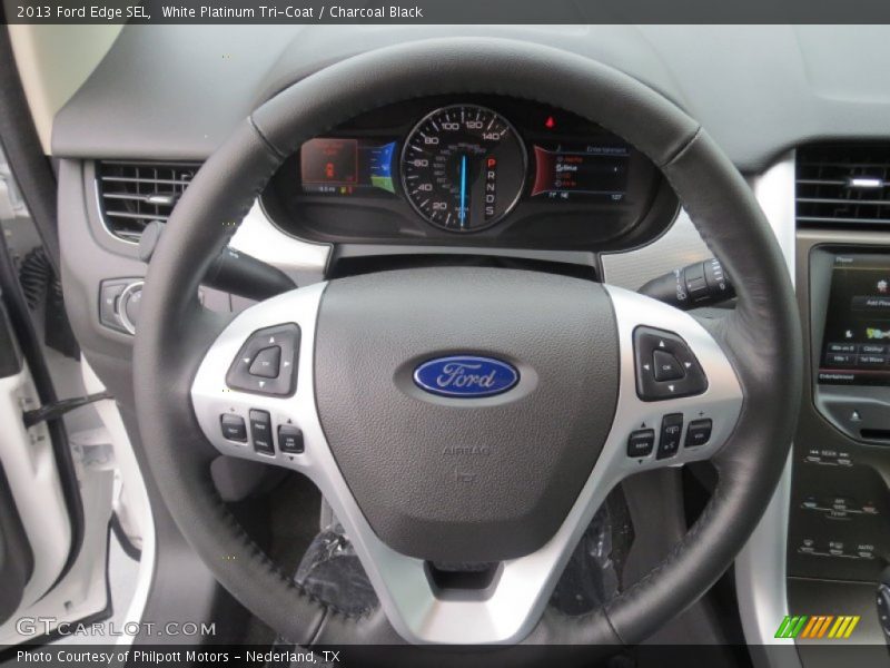 White Platinum Tri-Coat / Charcoal Black 2013 Ford Edge SEL