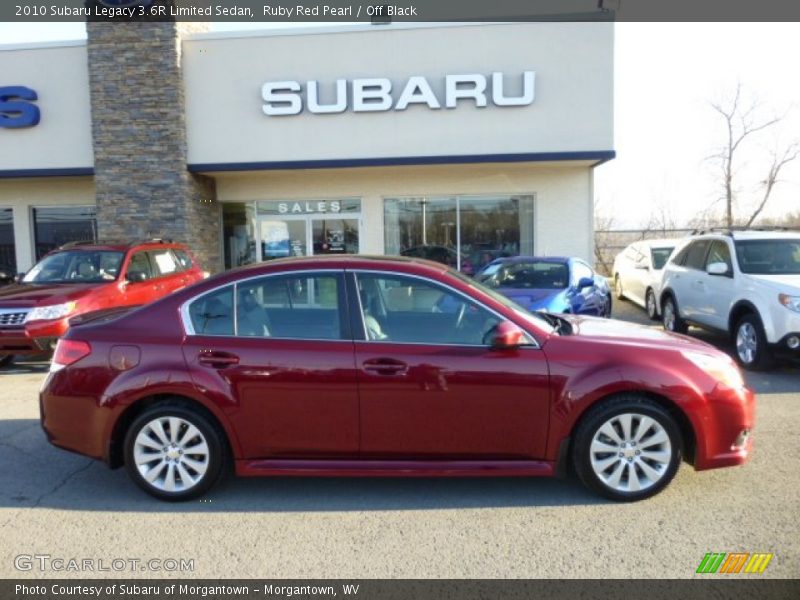 Ruby Red Pearl / Off Black 2010 Subaru Legacy 3.6R Limited Sedan