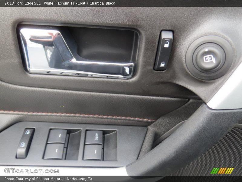 White Platinum Tri-Coat / Charcoal Black 2013 Ford Edge SEL