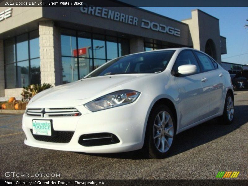 Bright White / Black 2013 Dodge Dart SXT