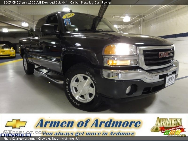 Carbon Metallic / Dark Pewter 2005 GMC Sierra 1500 SLE Extended Cab 4x4