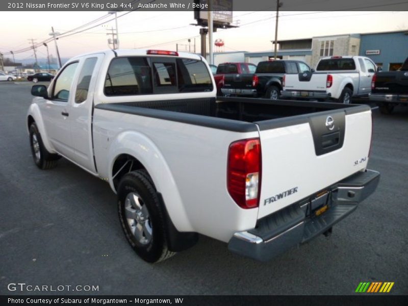 Avalanche White / Beige 2012 Nissan Frontier SV V6 King Cab 4x4