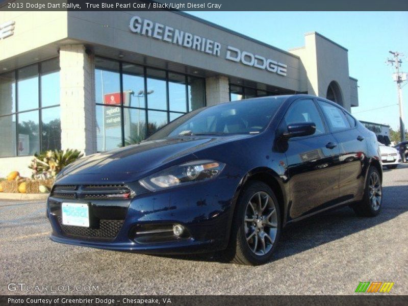 True Blue Pearl Coat / Black/Light Diesel Gray 2013 Dodge Dart Rallye