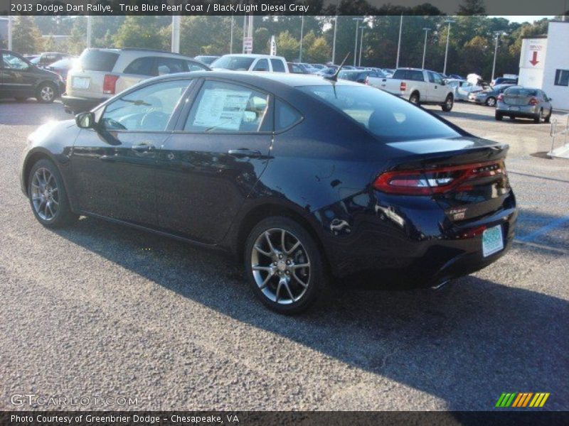 True Blue Pearl Coat / Black/Light Diesel Gray 2013 Dodge Dart Rallye