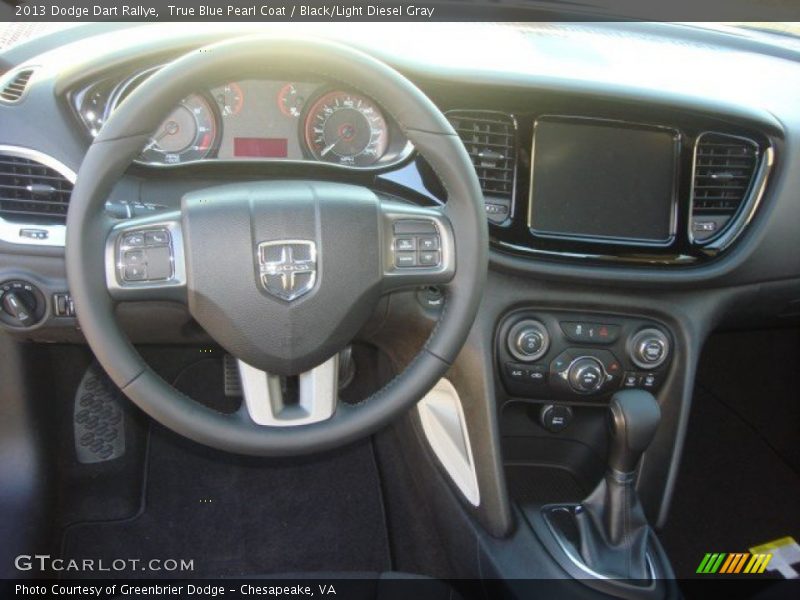 True Blue Pearl Coat / Black/Light Diesel Gray 2013 Dodge Dart Rallye