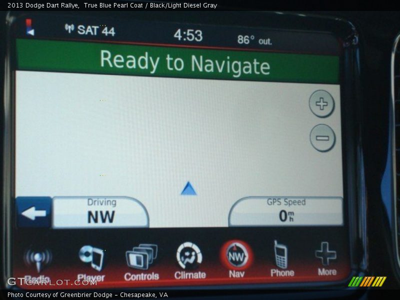 True Blue Pearl Coat / Black/Light Diesel Gray 2013 Dodge Dart Rallye