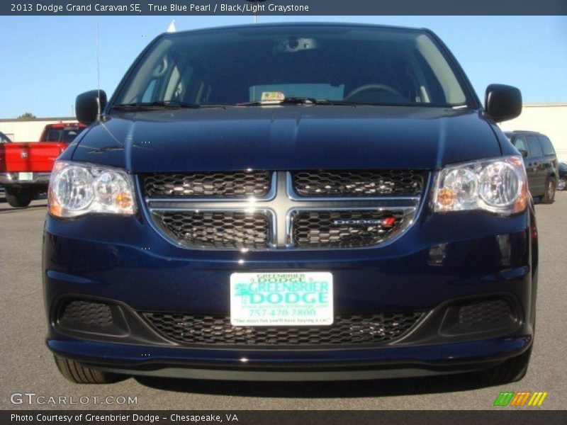 True Blue Pearl / Black/Light Graystone 2013 Dodge Grand Caravan SE