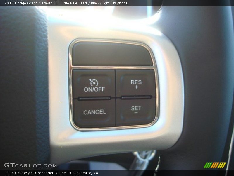 True Blue Pearl / Black/Light Graystone 2013 Dodge Grand Caravan SE