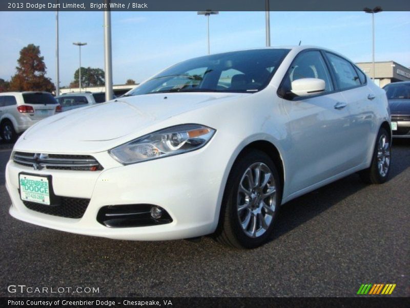 Bright White / Black 2013 Dodge Dart Limited