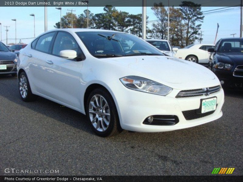Bright White / Black 2013 Dodge Dart Limited