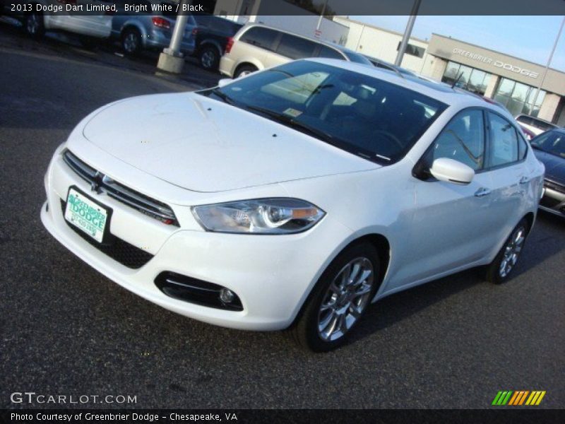 Bright White / Black 2013 Dodge Dart Limited