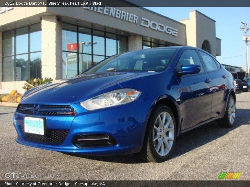 Blue Streak Pearl Coat / Black 2013 Dodge Dart SXT