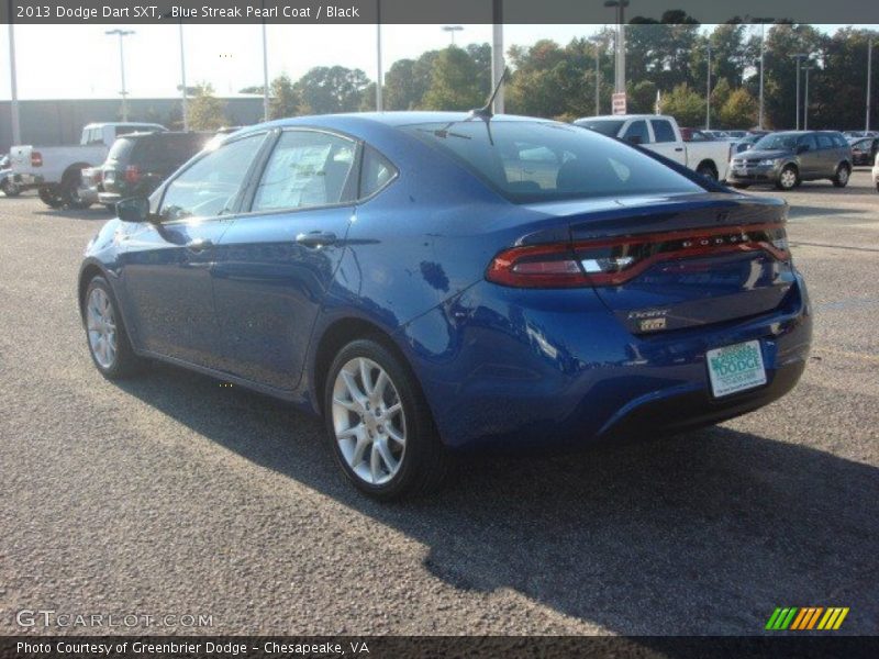 Blue Streak Pearl Coat / Black 2013 Dodge Dart SXT