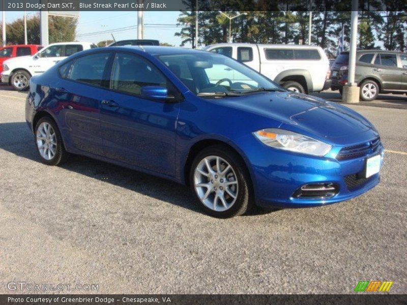 Blue Streak Pearl Coat / Black 2013 Dodge Dart SXT