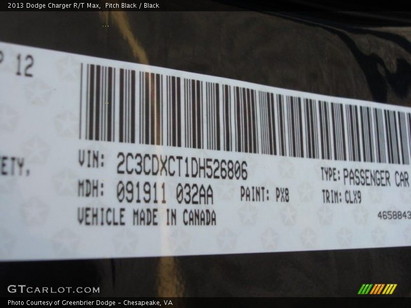 Pitch Black / Black 2013 Dodge Charger R/T Max