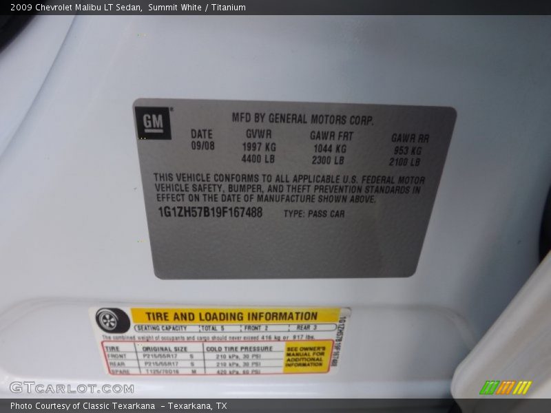 Summit White / Titanium 2009 Chevrolet Malibu LT Sedan