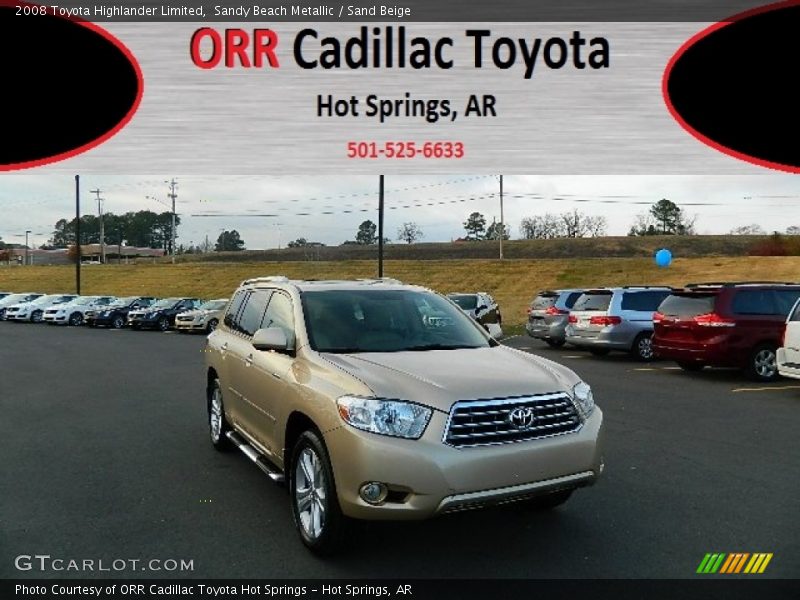 Sandy Beach Metallic / Sand Beige 2008 Toyota Highlander Limited