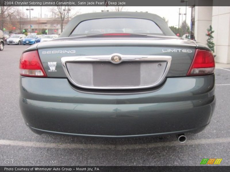 Satin Jade Pearl / Deep Jade 2004 Chrysler Sebring Limited Convertible