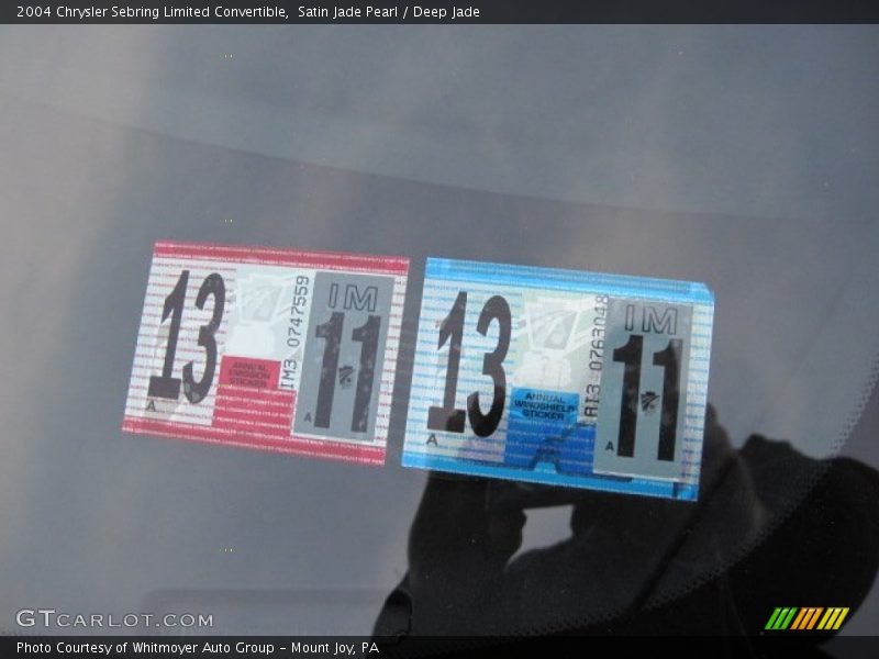 Satin Jade Pearl / Deep Jade 2004 Chrysler Sebring Limited Convertible