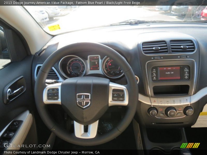 Fathom Blue Pearl / Black/Light Frost Beige 2013 Dodge Journey American Value Package