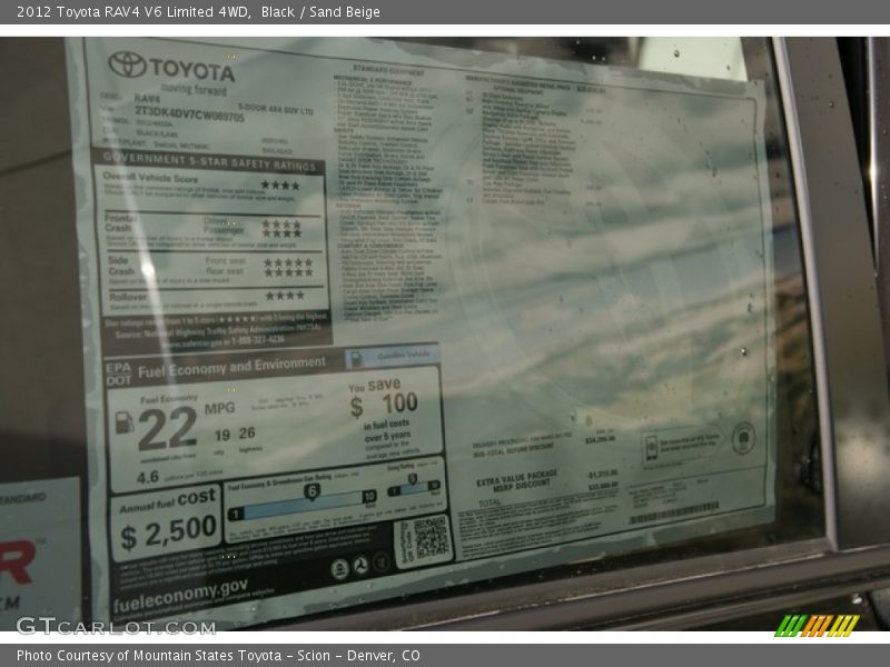 Black / Sand Beige 2012 Toyota RAV4 V6 Limited 4WD