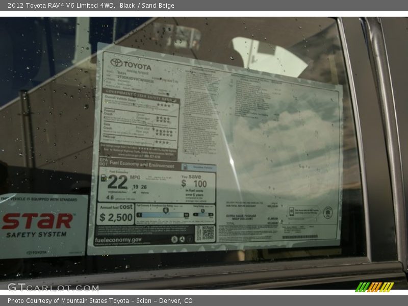 Black / Sand Beige 2012 Toyota RAV4 V6 Limited 4WD