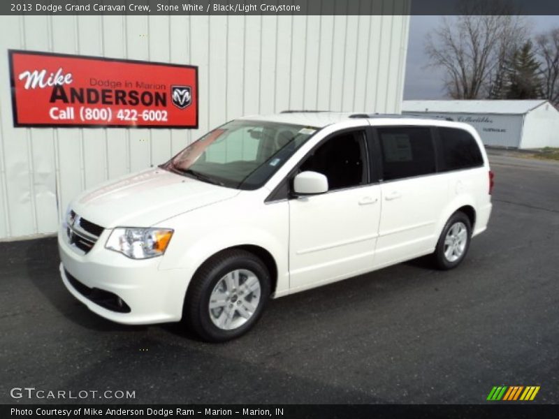 Stone White / Black/Light Graystone 2013 Dodge Grand Caravan Crew