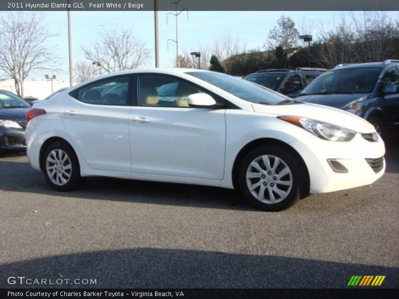 Pearl White / Beige 2011 Hyundai Elantra GLS