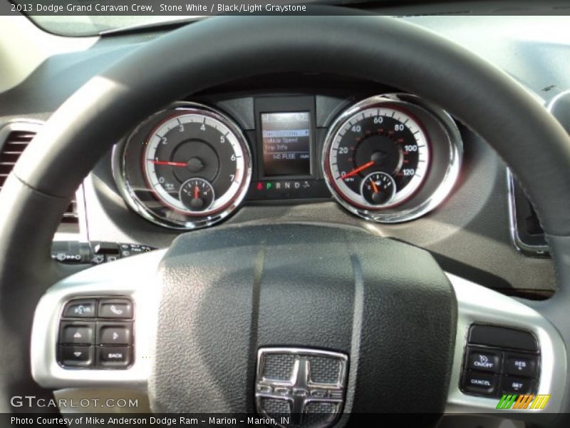 Stone White / Black/Light Graystone 2013 Dodge Grand Caravan Crew