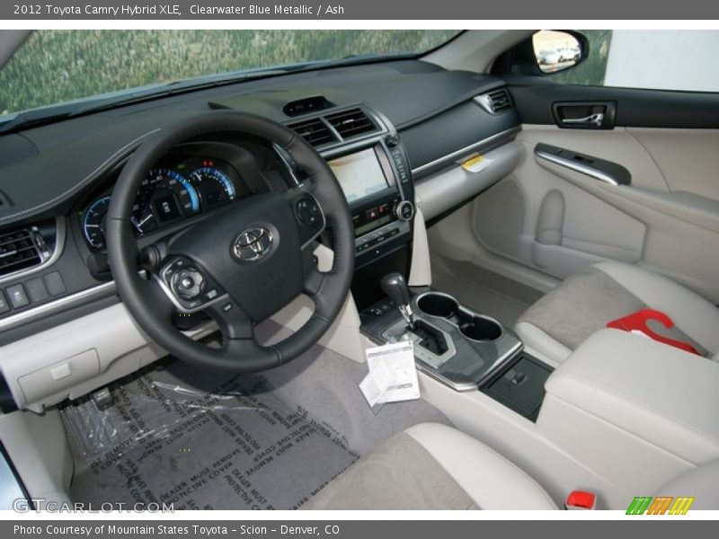 Clearwater Blue Metallic / Ash 2012 Toyota Camry Hybrid XLE